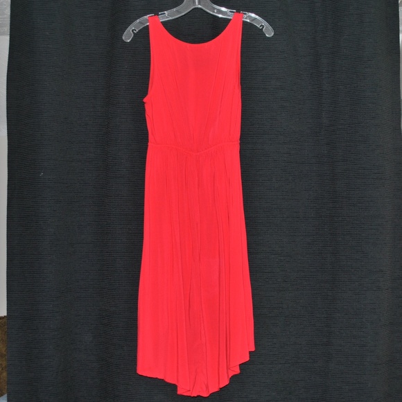 Papaya Red Hi Low Dress - Picture 3 of 4